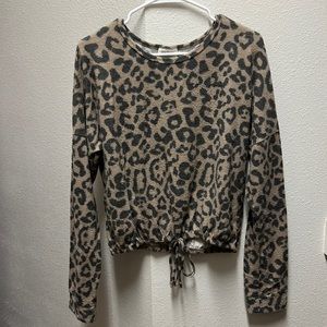 Cheetah Print Tie Waist Top